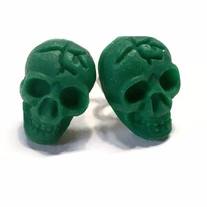 Colorful Mini Skull Stud Earrings image 2