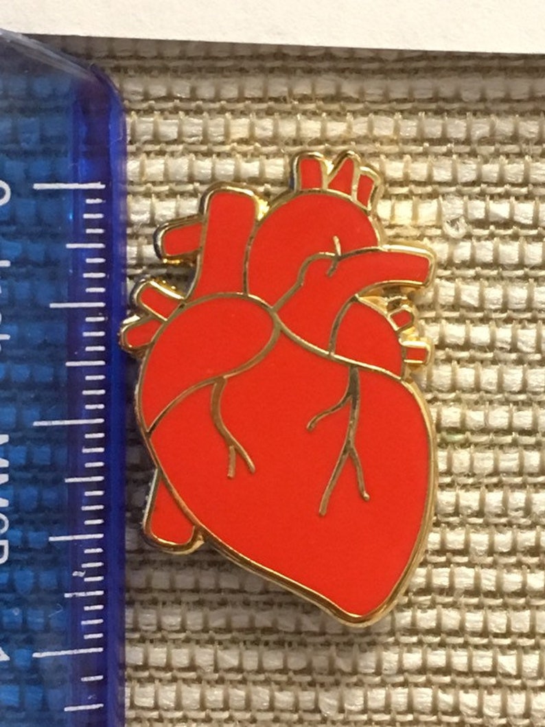 Anatomical Heart Enamel Pin or Necklaceavailable in 3 colorways image 3