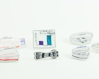 Very Cultured Pin Perfect Present for Scientists, Researchers, Drs, PIs Science Themed Art Brooch Petri dish Chromosome