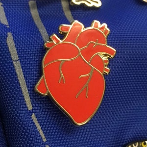 Anatomical Heart Enamel Pin or Necklaceavailable in 3 colorways image 2