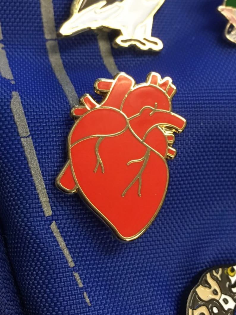 Anatomical Heart Enamel Pin or Necklaceavailable in 3 colorways image 2