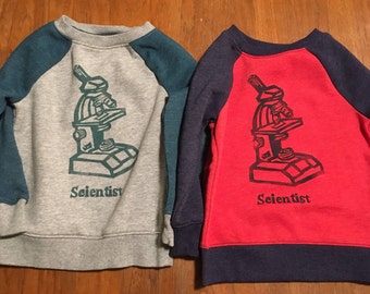 Microscope Scientist Sweatshirt in Toddler Sizes