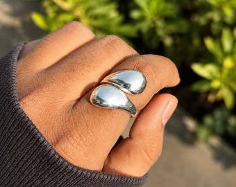Chunky 925 Sterling Silber Kuppelring, verstellbare Kuppelring Handgemachte Aussage Fidget Einzigartige Ring, Geschenk für Sie