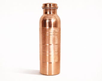 Reine Kupferwasserflasche, Ayurveda Wellness, Geschenk mit Kupferglas