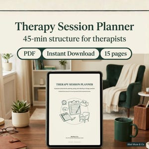 Therapy Session Planner for Therapists | 45-Minute Session Structure PDF
