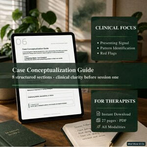 CBT Case Conceptualization Guide | Therapy Goal Worksheet PDF