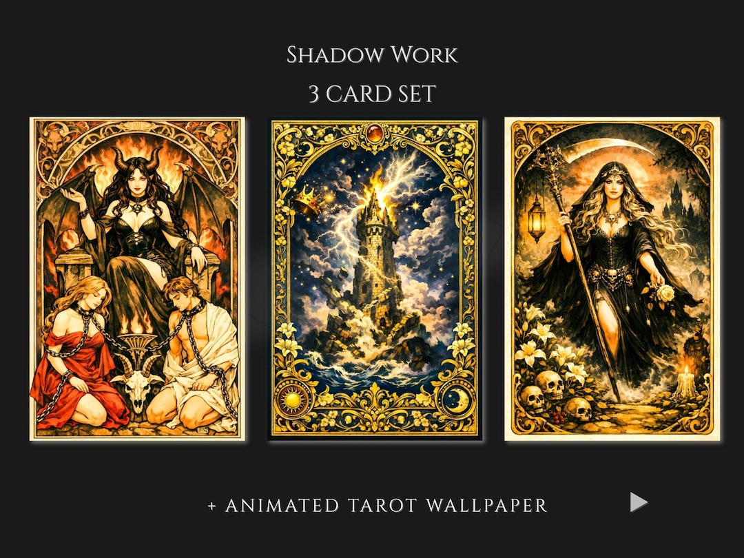 Devil Tower Death Tarot Animated Wallpaper Set, 3 Card Bundle, iPhone ...
