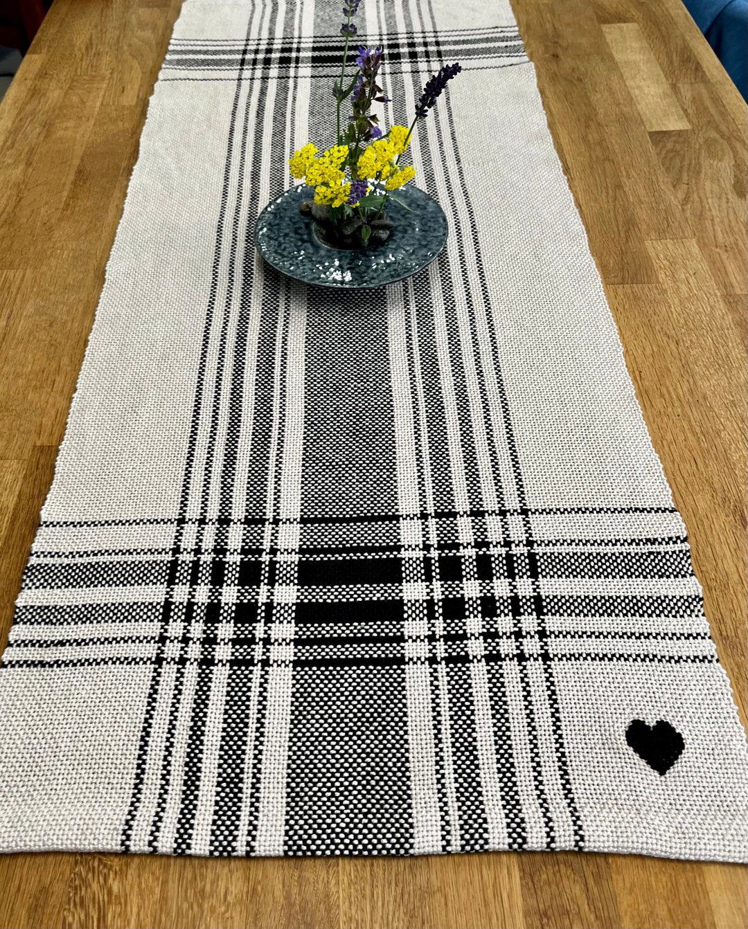 Weaved Table Rug Pattern Woven Farm Table Runner Pattern – Rigid Heddle Weaving, Striped Cotton ...