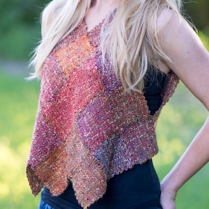 Gilet Harlequin Modèle de tissage PDF à téléchargement immédiat pour métier à tisser à épingles ou à tisser avec zoom