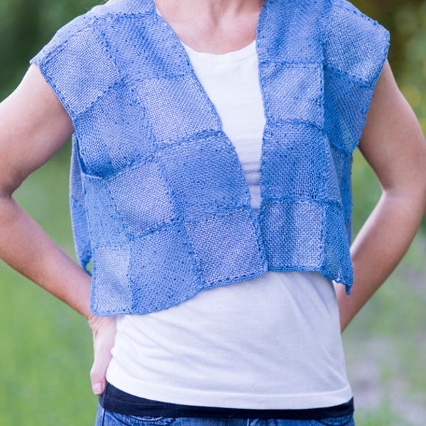 Lacy Vest for Zoom Loom - Pin Loom Instant Download PDF Weaving Pattern for Pin or Zoom Loom