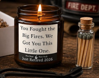 Set de regalo personalizado para la jubilación de bomberos, regalo para papá/abuelo bombero, caja de regalo divertida para su jubilación, vela de regalo por dejar el trabajo