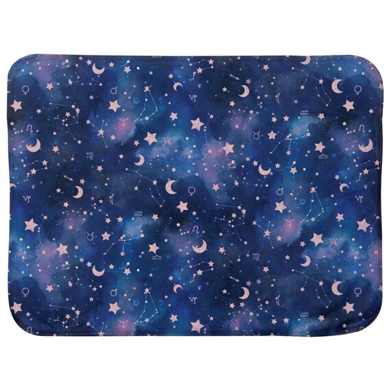Astrological Signs Stars And Moons Pillow Shams Zodiac Symbols Zodiac Watercolor Watercolor Blue Galaxy With Rose Gold Constellations