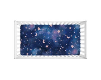 Zodiac Stars And Moons Celestial Watercolor Astrology Crib Sheets