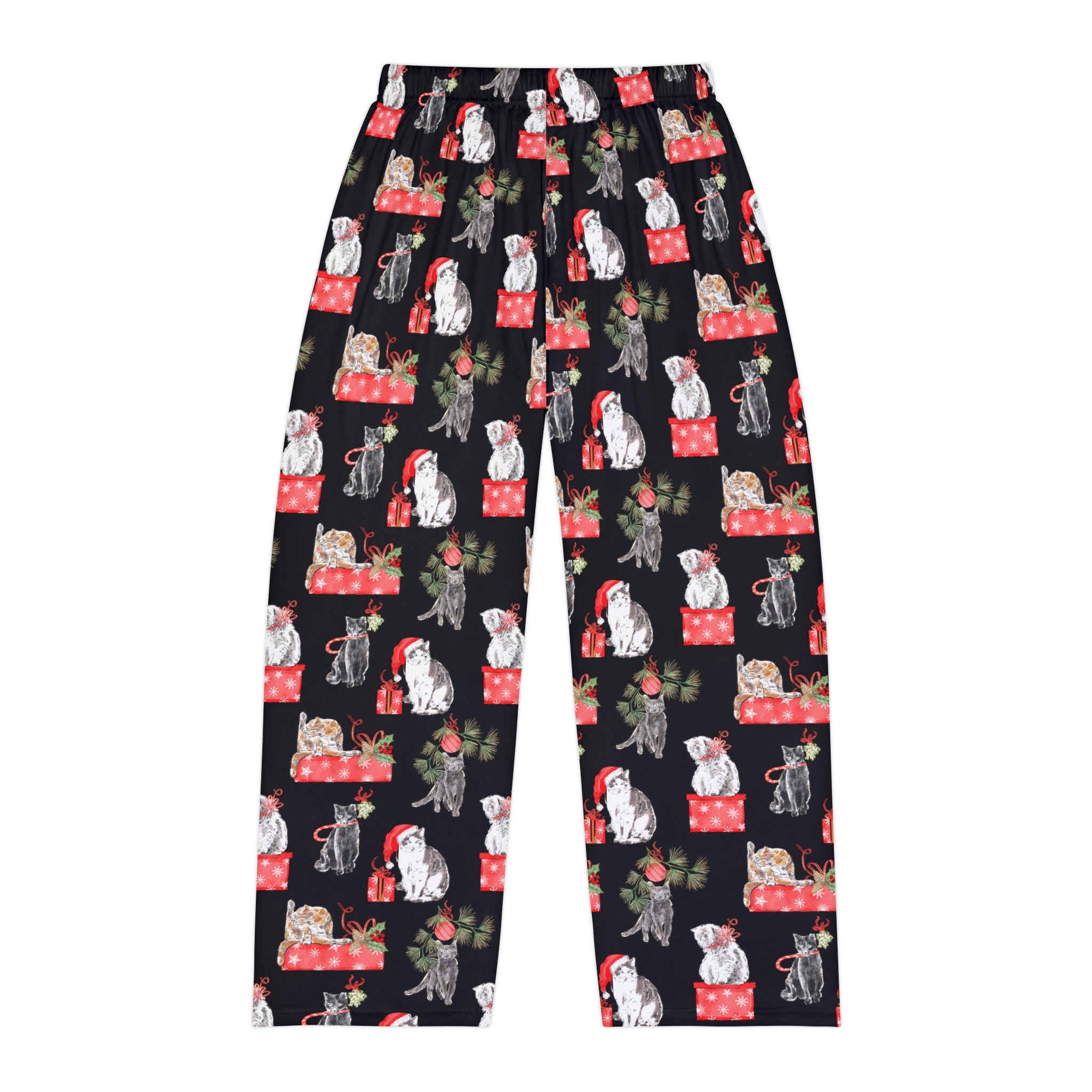 Men's Christmas Pajama Pants Matching Family Holiday Cat Etsy