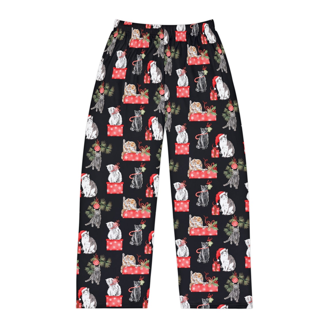 Men's Christmas Pajama Pants Matching Family Holiday Cat Etsy