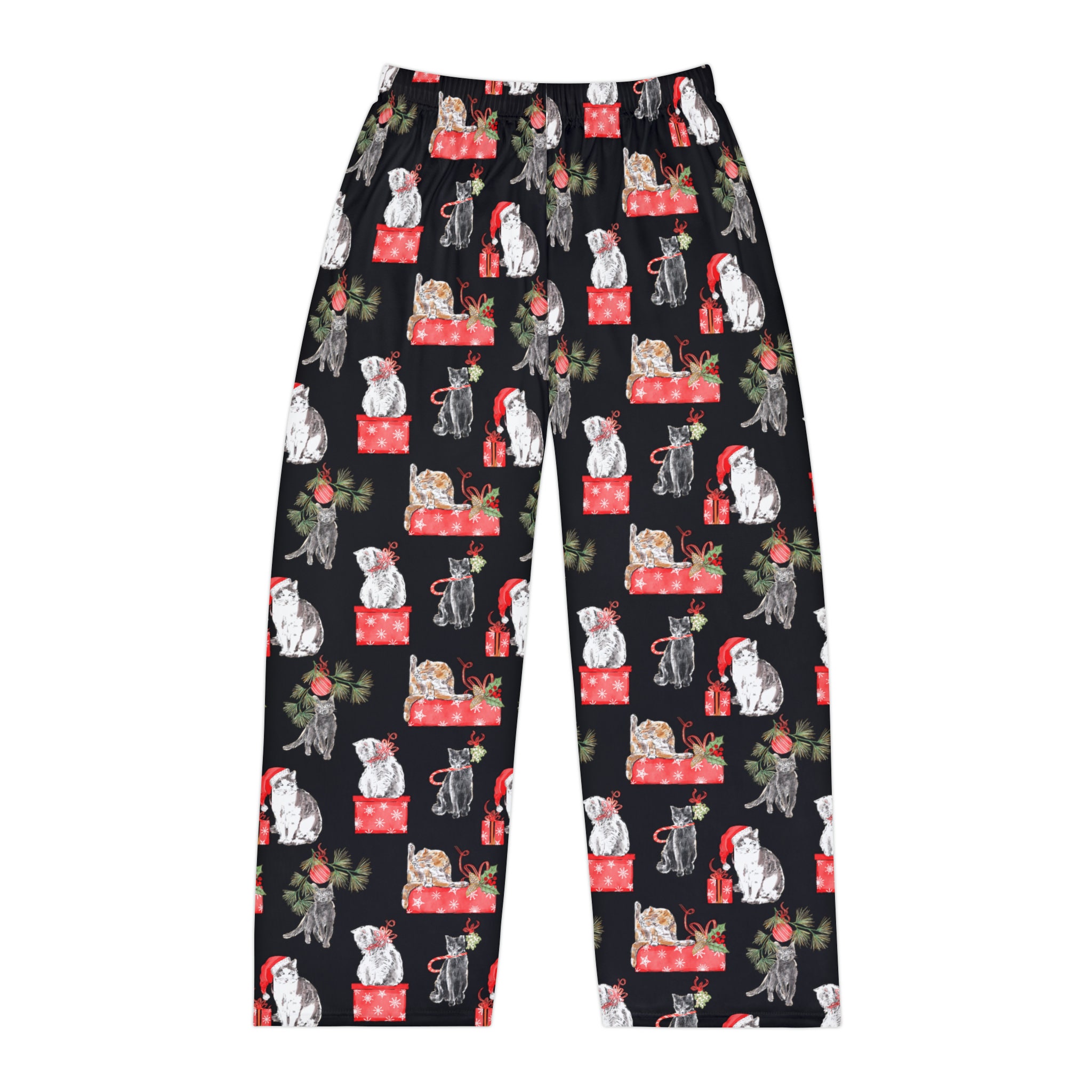 Men's Christmas Pajama Pants Matching Family Holiday Cat Etsy