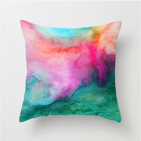 watercolor throw pillows