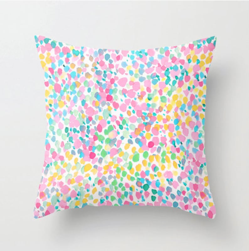 Watercolor Pillow Home Decor Colorful Watercolor Dots Etsy