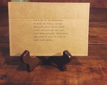 home again adventure postcard