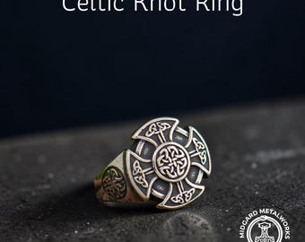 Celtic Knot Ring | Viking Stainless Steel | Mens Signet Ring | Norse ...