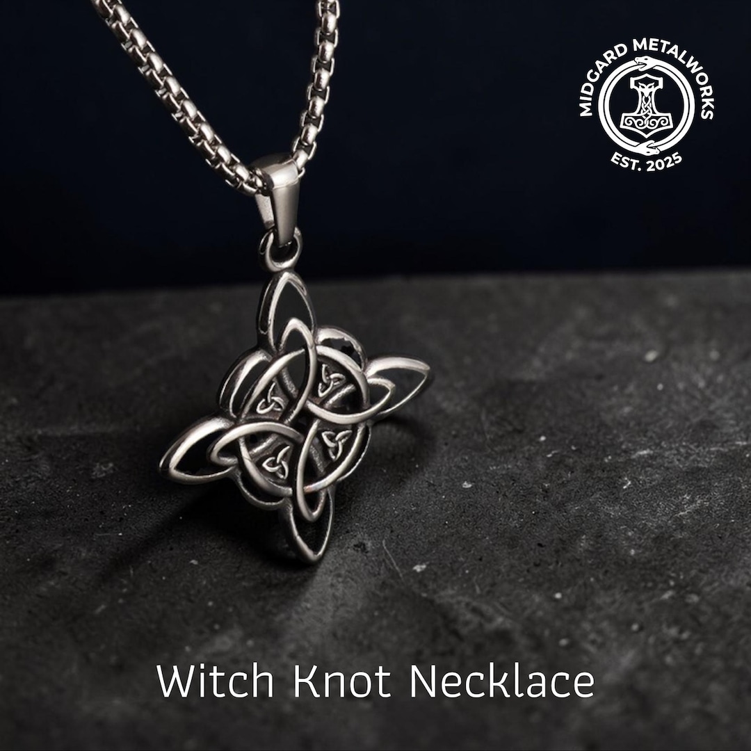 Witch Knot Necklace Gothic | Stainless Steel Pendant | Wiccan ...