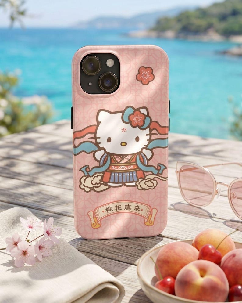 Hello Kitty in Traditional Dress Phone Case | Cute Pink Phone Case image 1