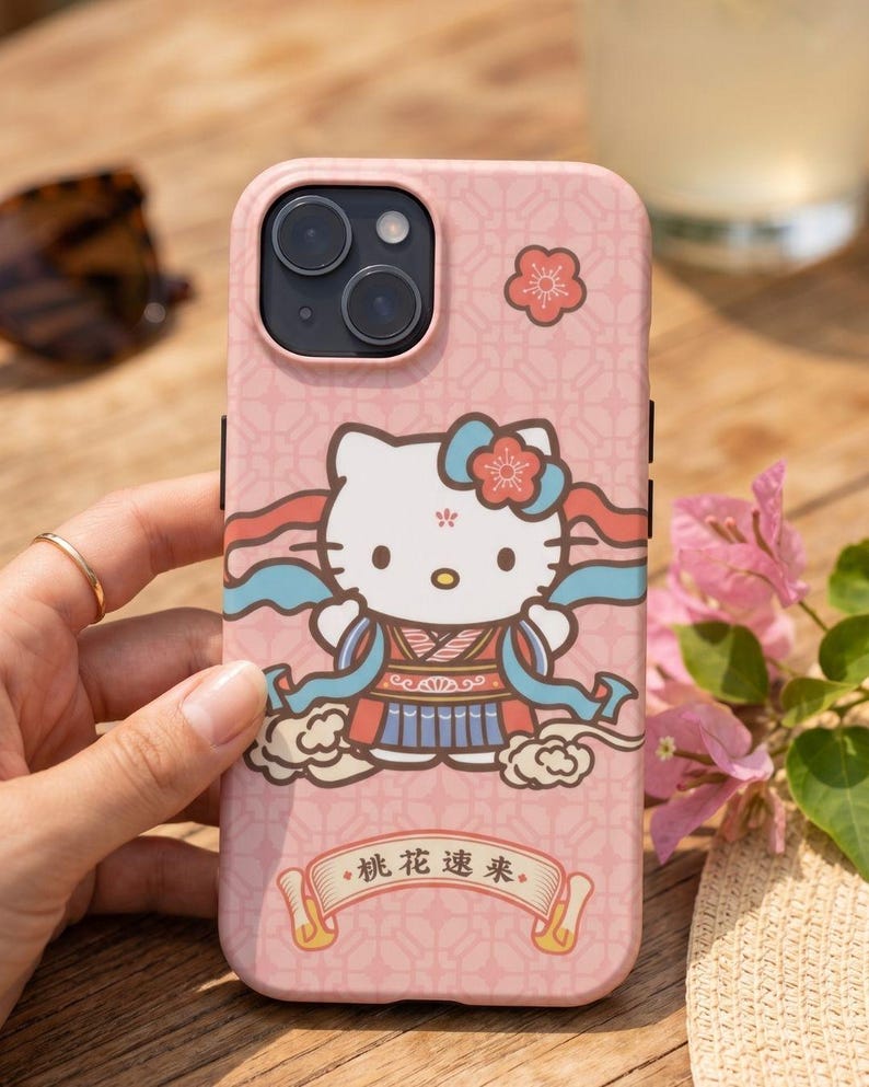 Hello Kitty in Traditional Dress Phone Case | Cute Pink Phone Case image 2