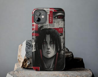 Itachi Uchiha Manga iPhone Case, Red Black Uchiha Clan Tough Cover