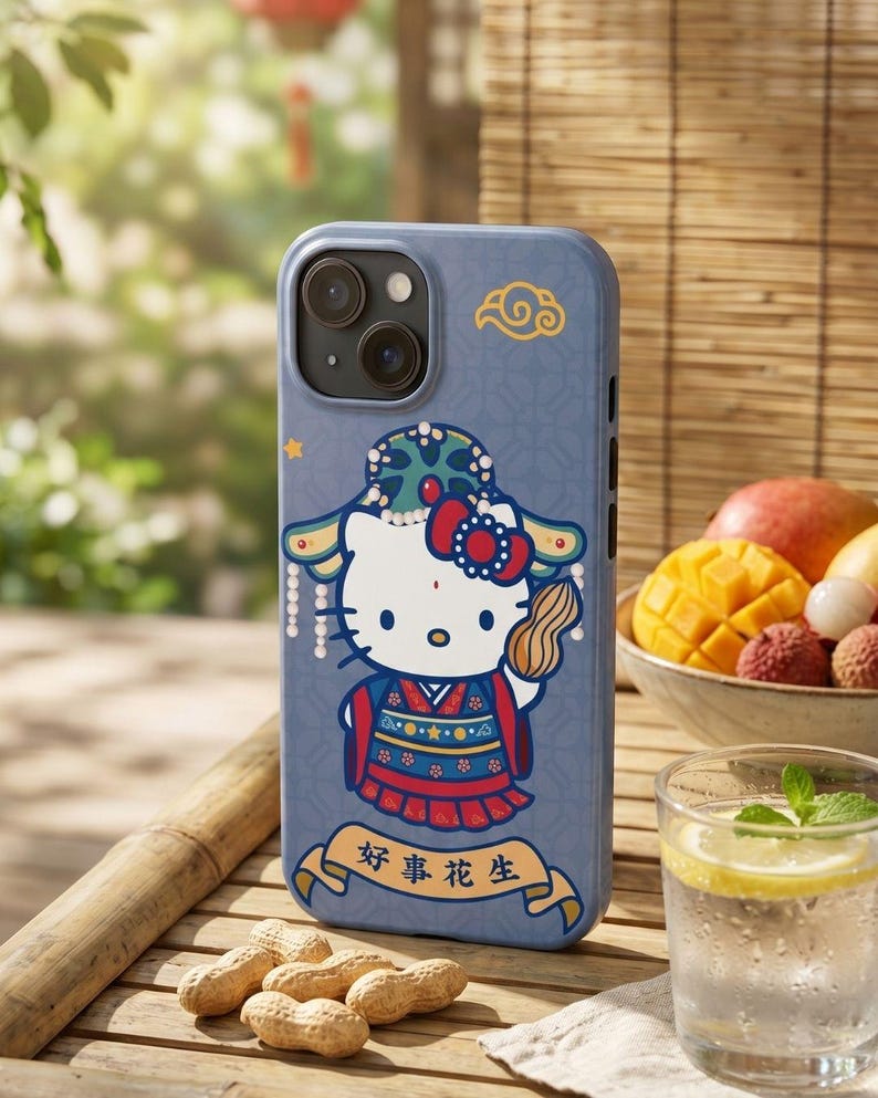 Hello Kitty in Traditional Dress phone case | Cute Kawaii Asian motif image 1