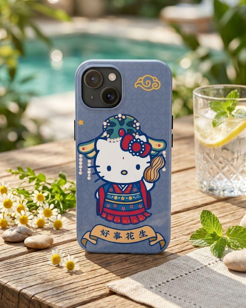 Hello Kitty in Traditional Dress phone case | Cute Kawaii Asian motif image 5