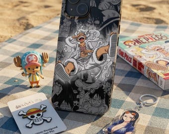 Luffy Gear 5 Anime Phone Case, Joy Boy Manga Art Tough iPhone Cover