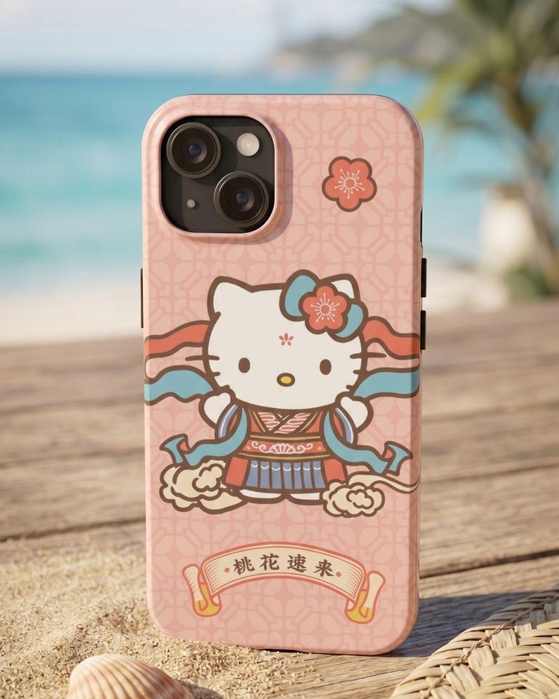 Hello Kitty in Traditional Dress Phone Case | Cute Pink Phone Case image 3