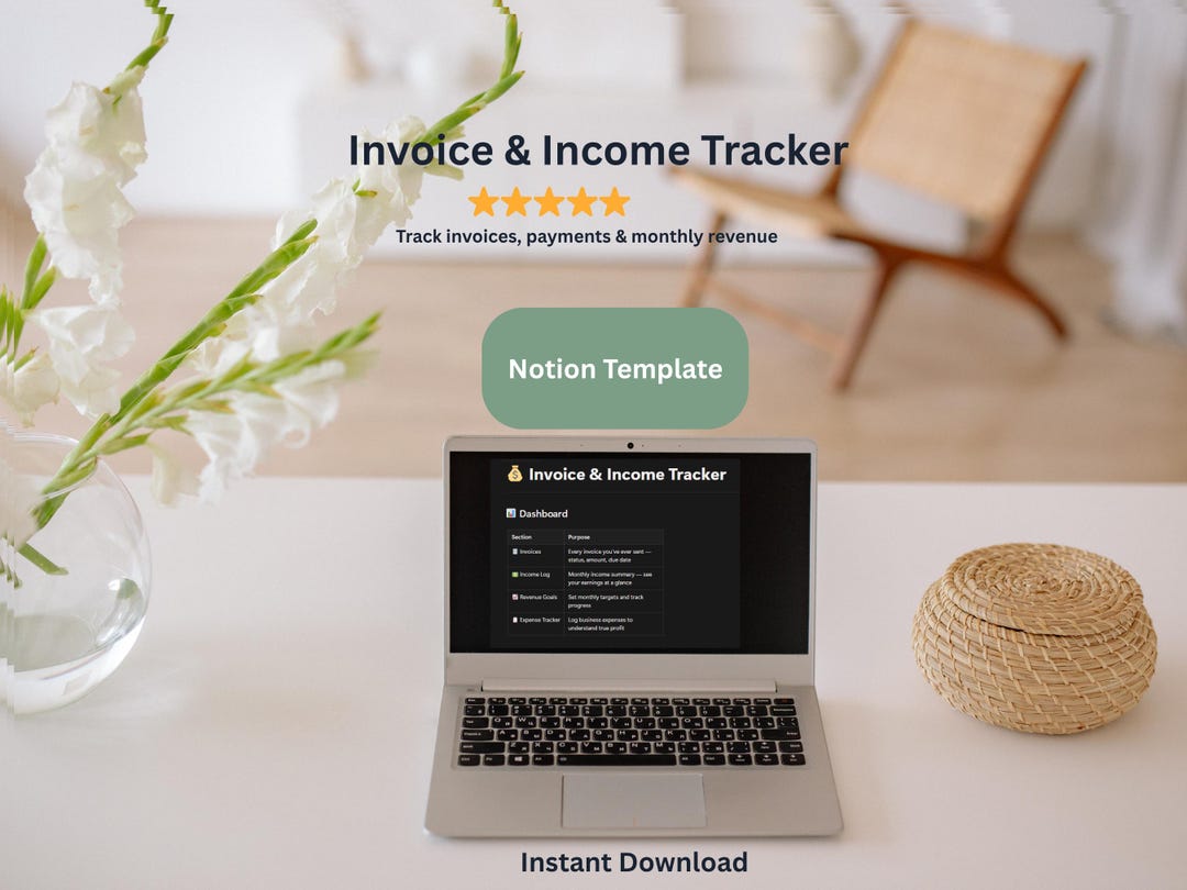 Freelance Invoice Income Tracker Notion Template | Business Finance ...