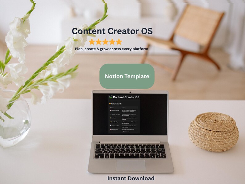 Content Creator OS Notion Template | Client CRM, Planner, Tracker ...