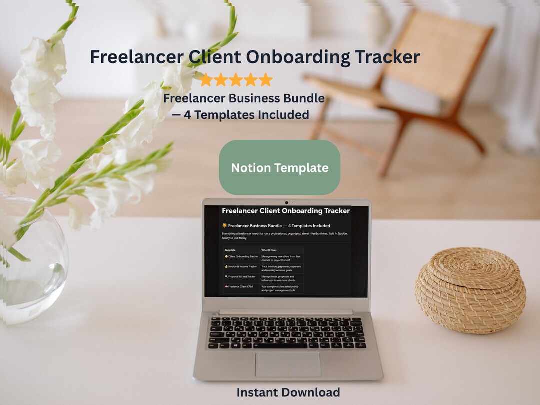 Freelancer Client Onboarding Tracker Notion Template | CRM, Project ...
