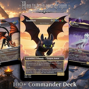 Hur du tränar din drake Proxy Commander-kortlek 109 | Tandlös Ur-Dragon 5-färgad drake Tribal EDH | Anpassat komplett konst-fan-made-set