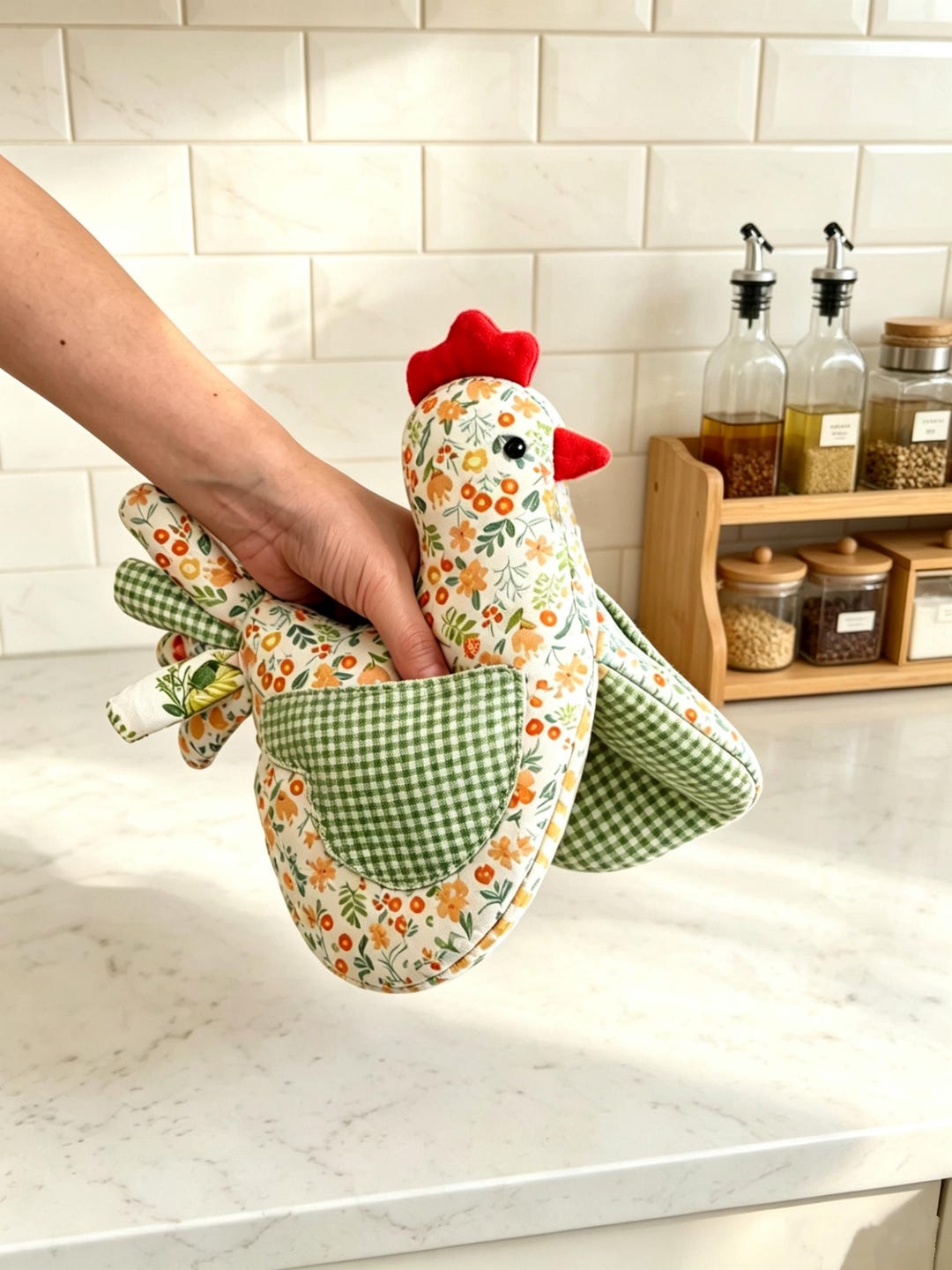 Chicken Oven Mitt Sewing Pattern PDF, Kitchen Hot Pad, Beginner ...