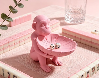 Affe Mahjong Tray, amerikanischer Mahjong Würfelhalter, 3D gedruckt, Game Night Geschenk, Geschenk für Mahjong Liebhaber aller Stufen