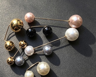 Gold Perlen Styling Pins 7er Set | Elegante Brosche Schal & Blusenverschlüsse