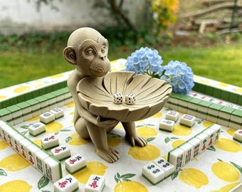 Monkey Mahjong Tray, Amerikaanse mahjong-dobbelsteenhouder, 3D-geprint, Game Night-cadeau, 3D-geprint elektronisch model