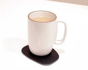 Set of 4 Modern Shaped Leather Coasters