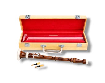 Chanter Bombard Musical Marrón de Palosanto con Lengüetas Libres y Estuche Rígido