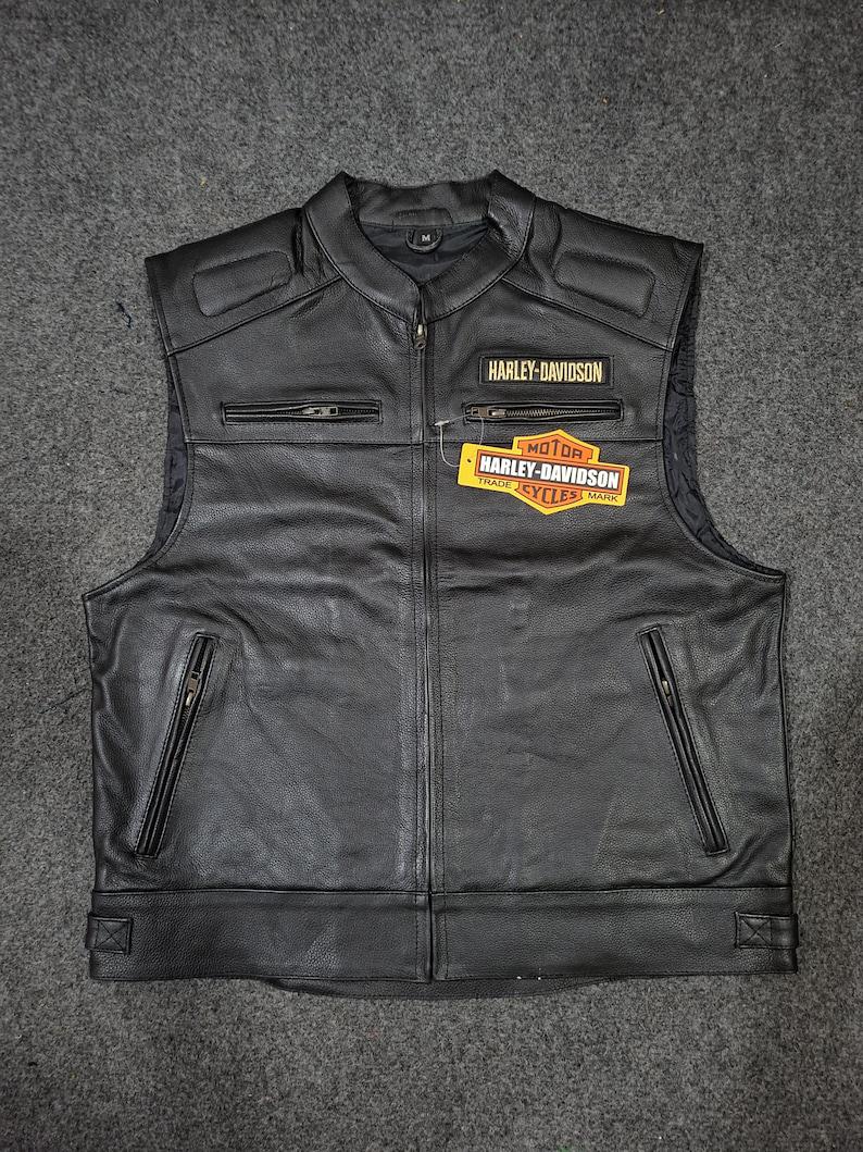 Mens harley logo vests - Etsy 日本