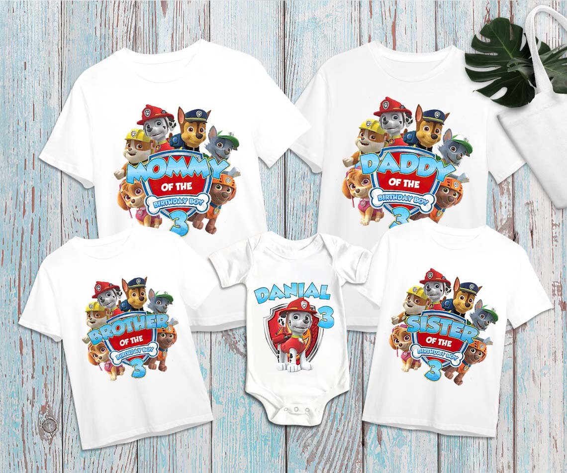Paw Patrol Chase Birthday Shirt Paw 