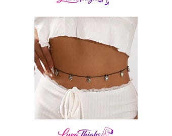 Zilveren hart tailleketting, minimale buikketting, schattige lichaamssieraden, esthetische tailleketting, zomerstrandsieraden, cadeau voor haar