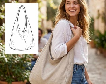 Hobo Bag Sewing Pattern PDF | Shoulder Bag Pattern | Beginner Canvas Hobo Purse Pattern | Instant Download PDF