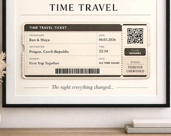 Flight Ticket- Personalized Photo Gift - QR Live Memory
