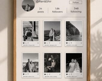 Instagram Photo Grid Poster | Vertical Matte Collage Print