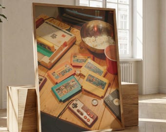 Retro Video Game Poster, Console Wall Art, Gaming Room Decor, 80s Nostalgia Gift
