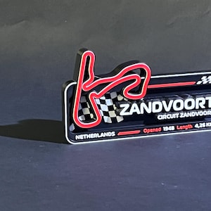 N12 Minimapa 3D de Zandvoort F1 – Circuito de Zandvoort – Decoración de oficina de Fórmula 1